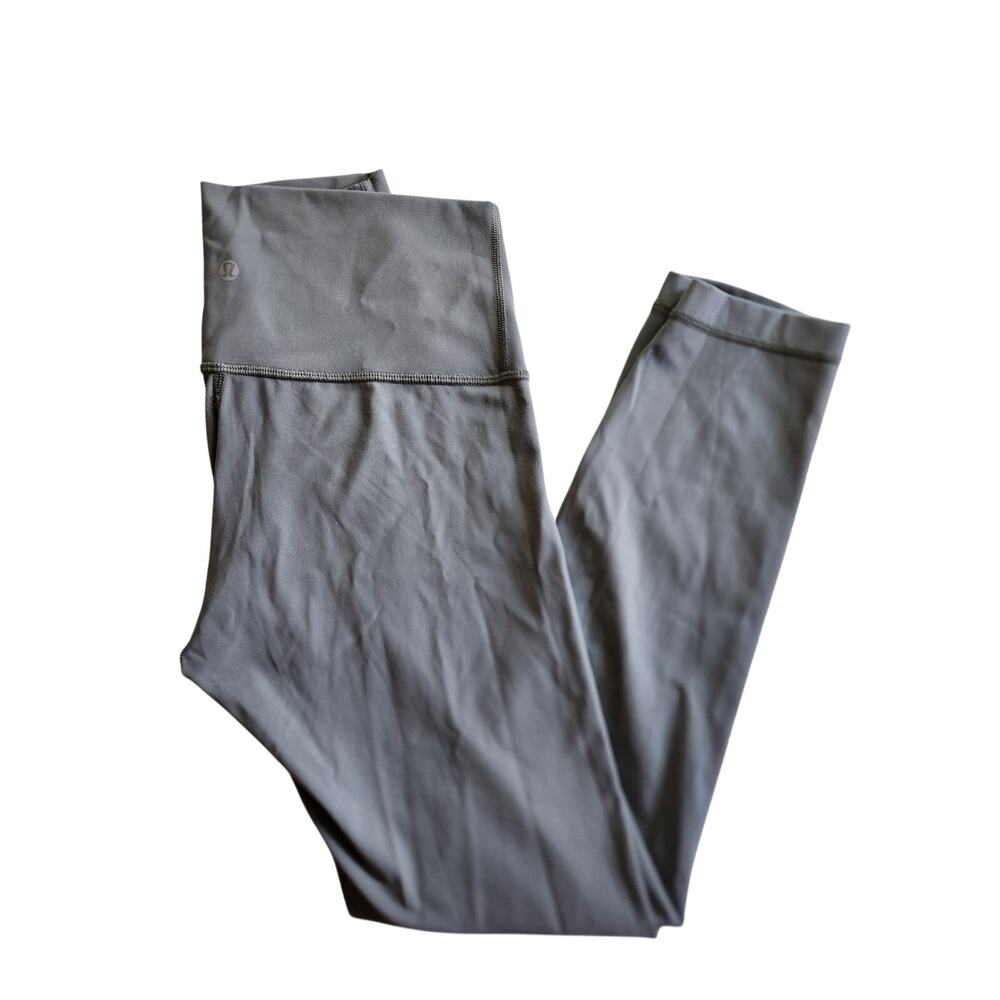 Lululemon Align HR Pant Leggings 25" Grey Size 6 Nulu Waist Pockets 7/8 Length